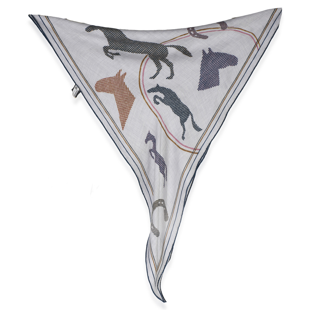Hermès Mens Gris Chine Thor Cashmere Silk Saut Scarf